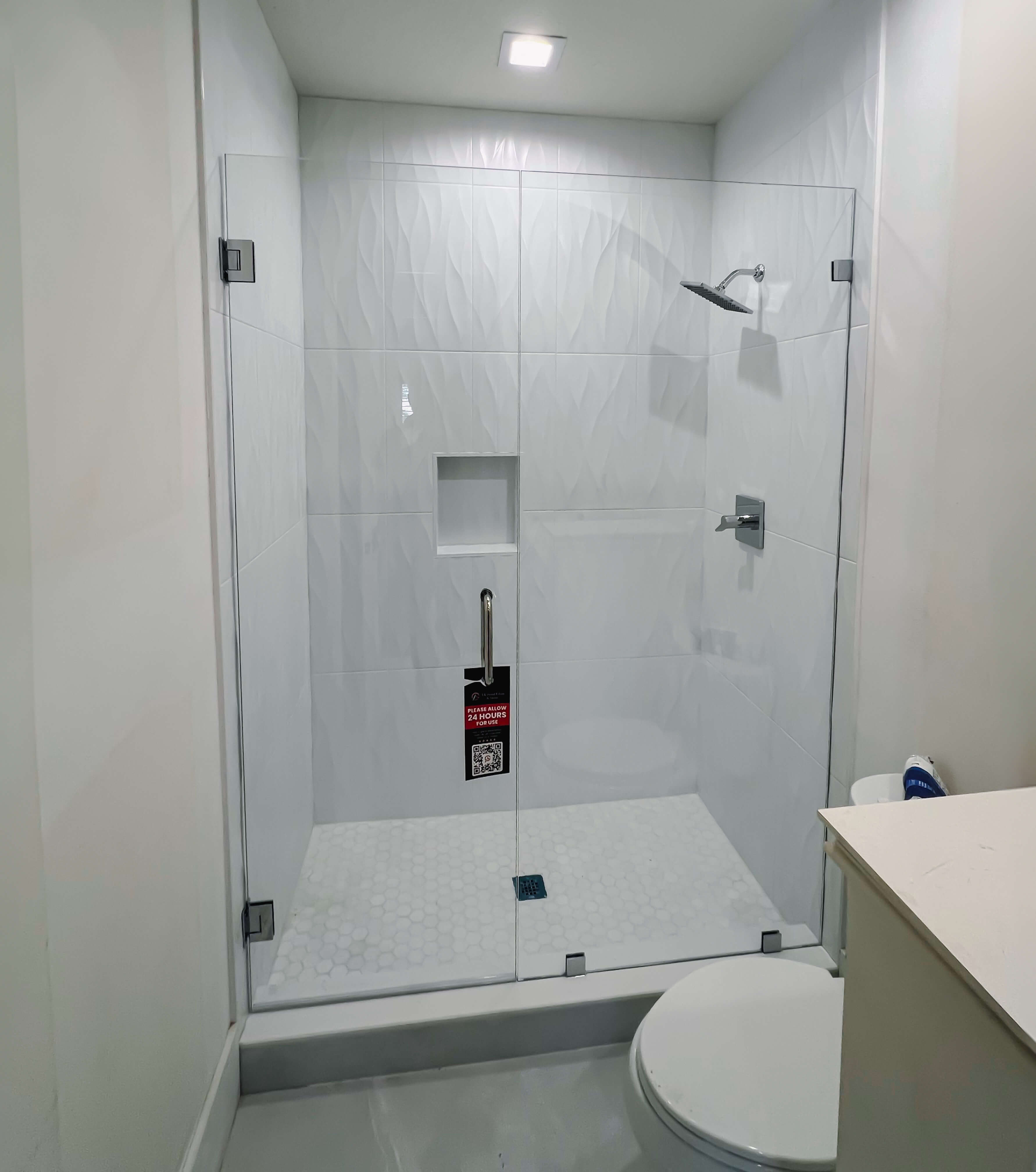 Shower Door 3/8” Clear Monolithic Tempered Glass