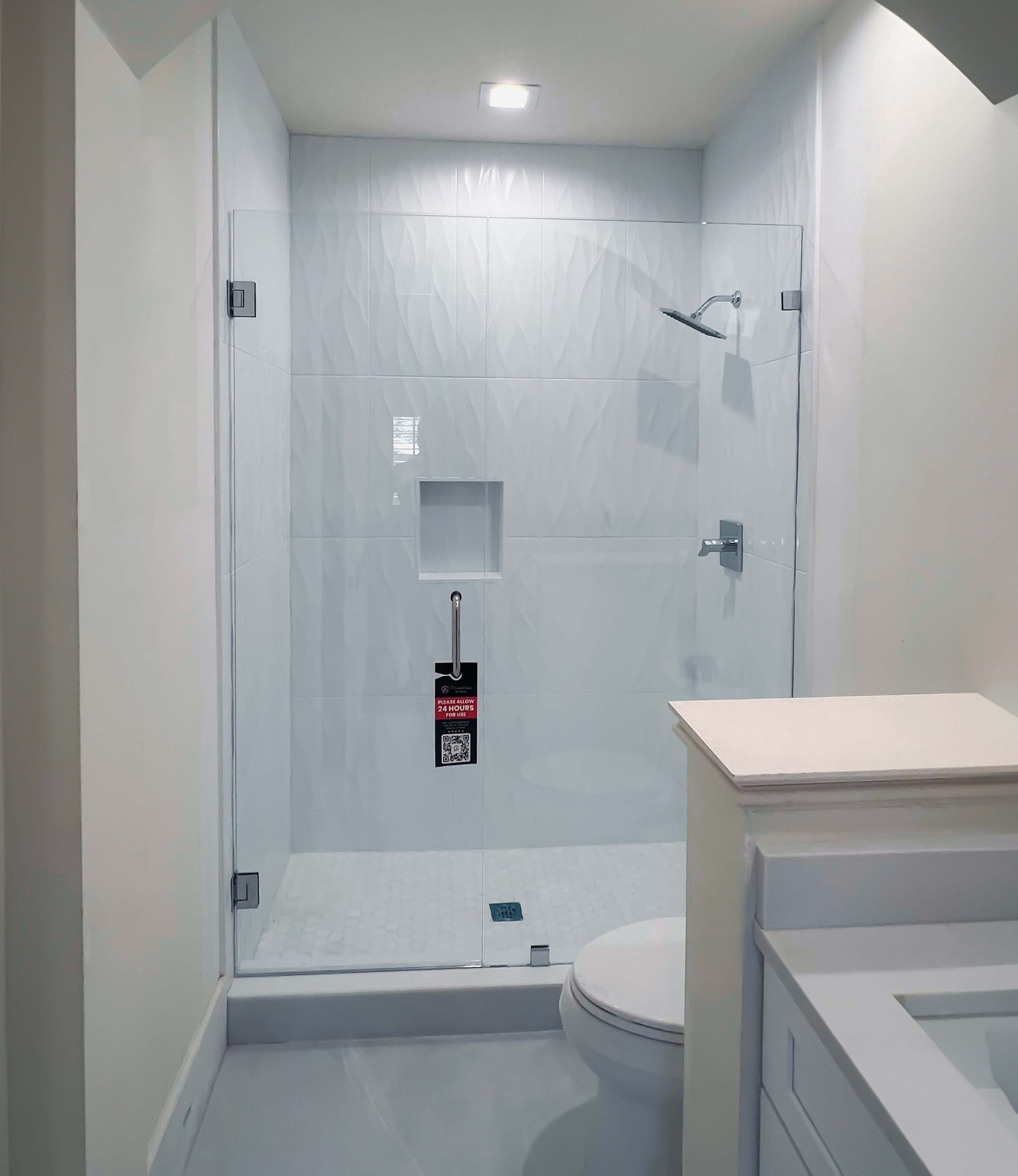 Shower Door 3/8” Clear Monolithic Tempered Glass