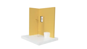 High-quality glass shower enclosure with mirror, custom mirror accents, stylish bathroom upgrade.