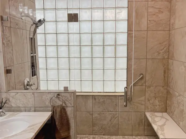 Shower Door and Panel in James Residence