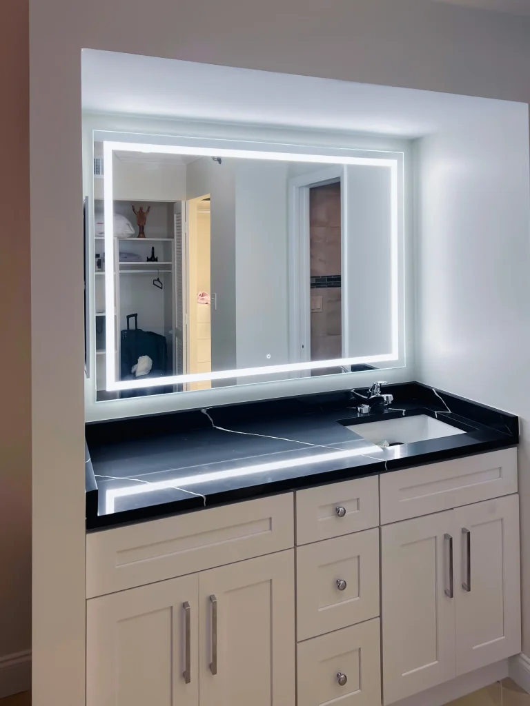 Clear, stylish glass and mirror for bathrooms and homes.