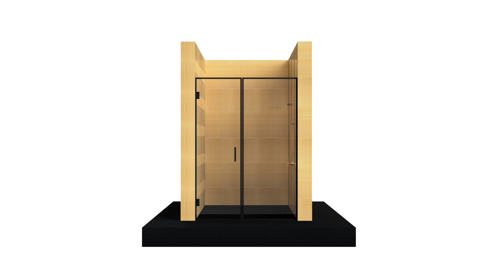 Elegant glass door with wooden frame for home and commercial spaces.