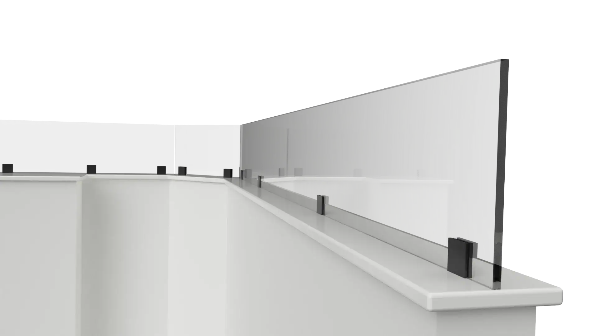 Glass Railing 1 - A Crystal Glass & Mirror