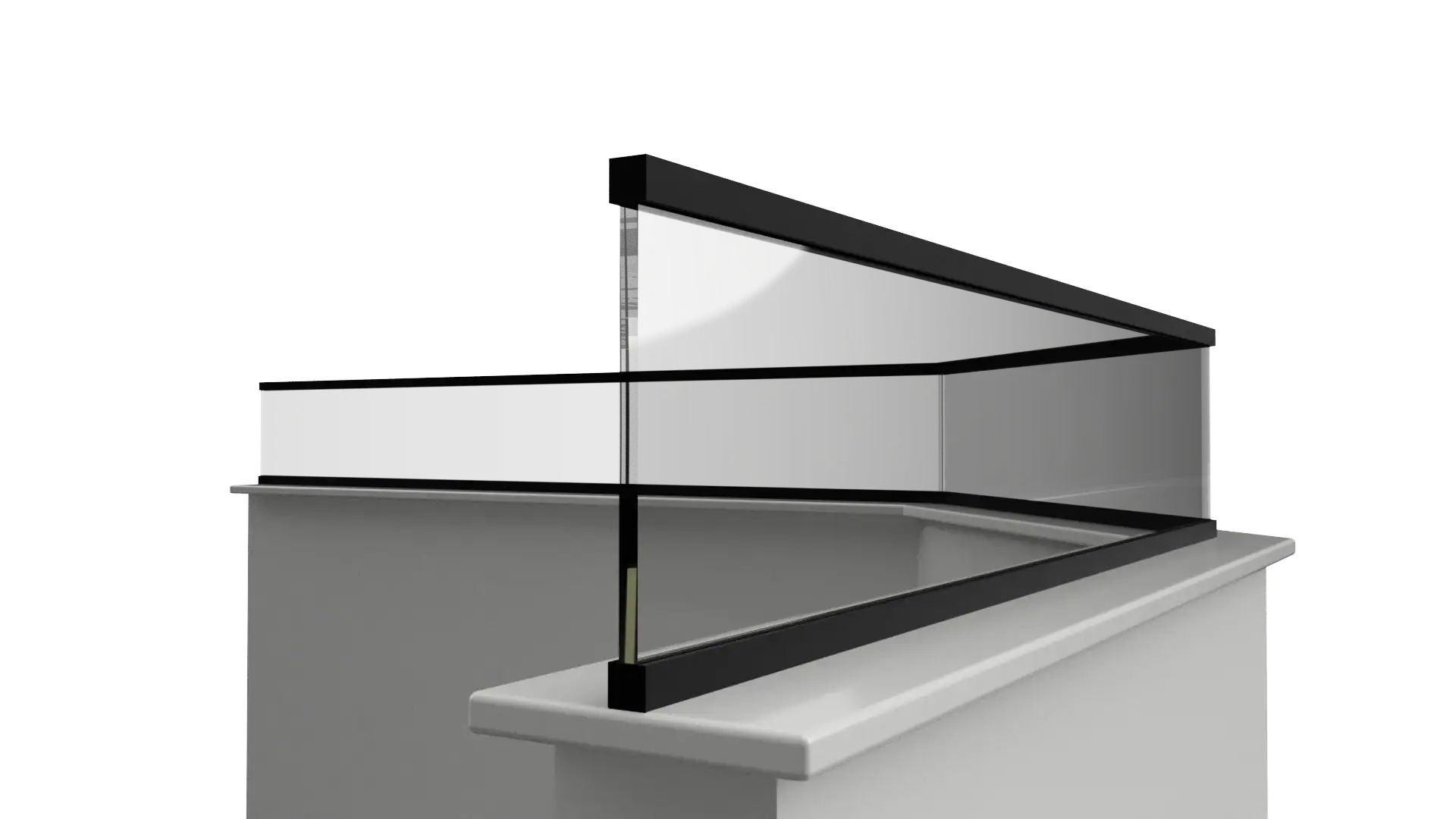 Glass Railing 1 - A Crystal Glass & Mirror