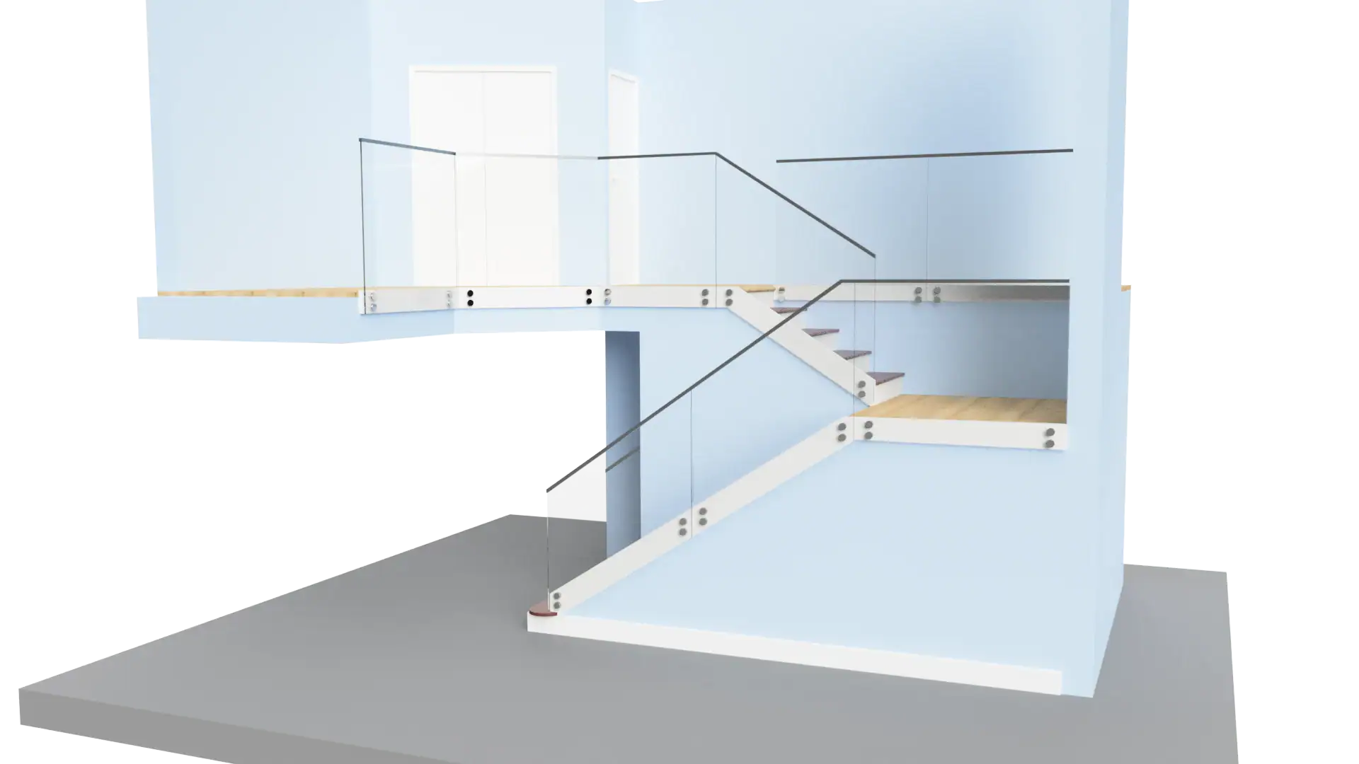 Glass Railing Robert Woods - A Crystal Glass & Mirror