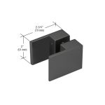 High-quality black glass clasp for mirrors and cabinets.