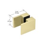 High-quality glass corner bracket for mirrors and glass panels.