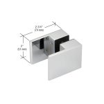 High-quality glass door lock, 2-inch width, 2-3/4 inch height, perfect for glass shower doors.