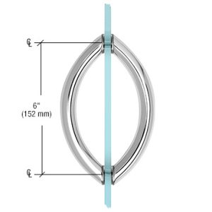 High-quality glass and mirror door handle with sleek stainless steel accents.