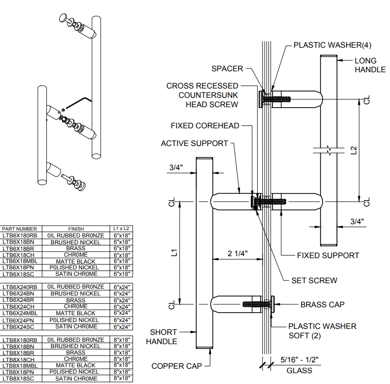 Ladder Series Pull Handle/ Towel Bar Combination Set - Image 3