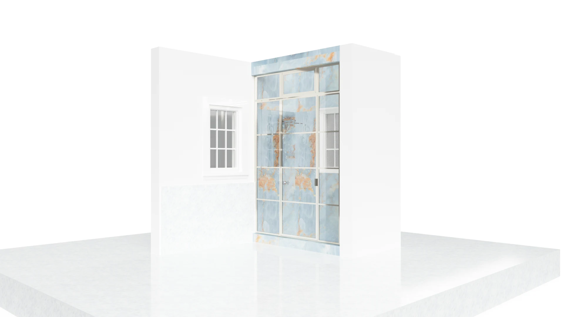 Seminole Av Framed Brass Shower Doors