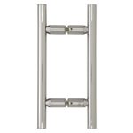 Polished stainless steel glass door handle, durable and elegant for residential or commercial use.