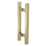 Sturdy brass glass door handle with modern design for stylish glass doors. Perfect for residential and commercial use.