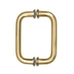 Luxurious gold glass door handle for mirror and custom glass applications.