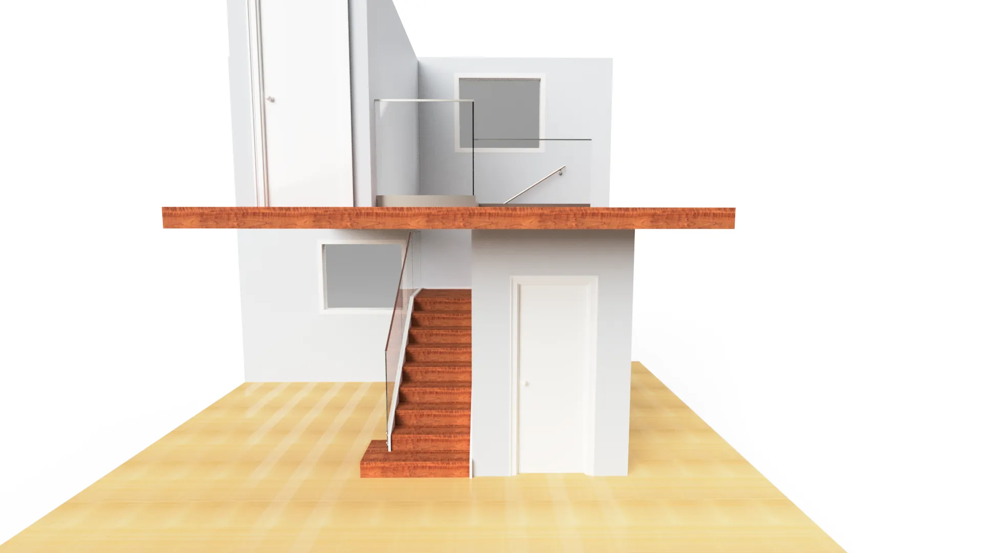 High-quality glass railing and mirror installation for stylish interior spaces.