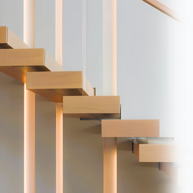 The Chicago floating stairs combine raw industrial strength with minimalist sophistication.