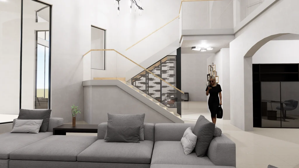 High-quality crystal glass and mirror designs in contemporary living space design.