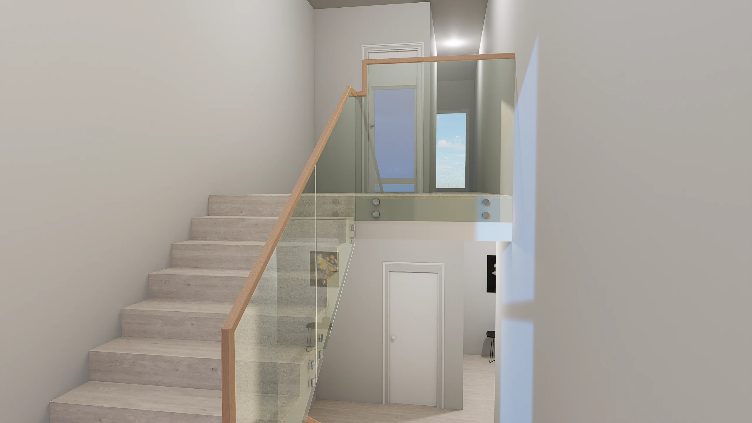 Glass Railing | SE MacArthur Blvd Residence