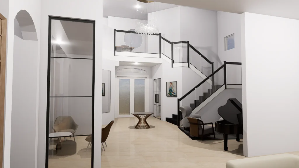 Beautiful glass and mirror features enhancing contemporary home decor and style.