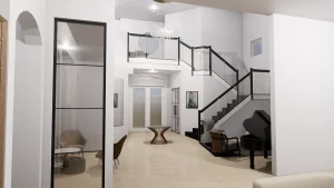 Beautiful glass and mirror features enhancing contemporary home decor and style.