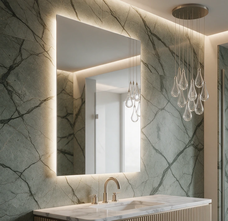 Backlit LED mirror