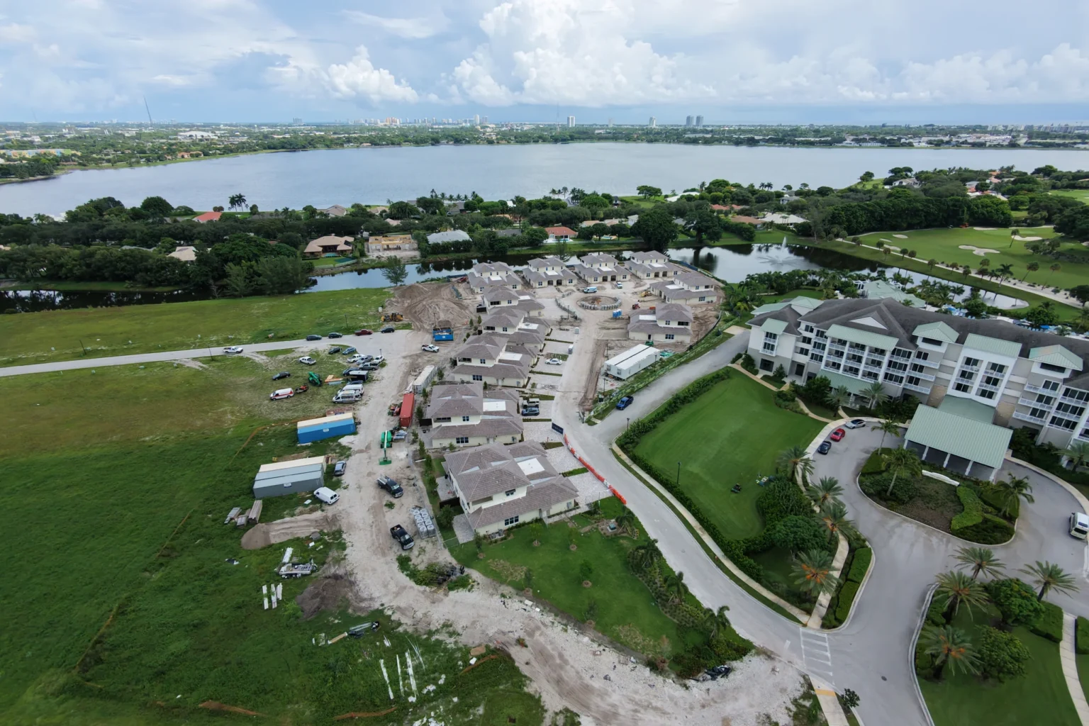 Aerial view of The Belgrove villas at Banyan Cay, West Palm Beach
