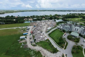 Aerial view of The Belgrove villas at Banyan Cay, West Palm Beach