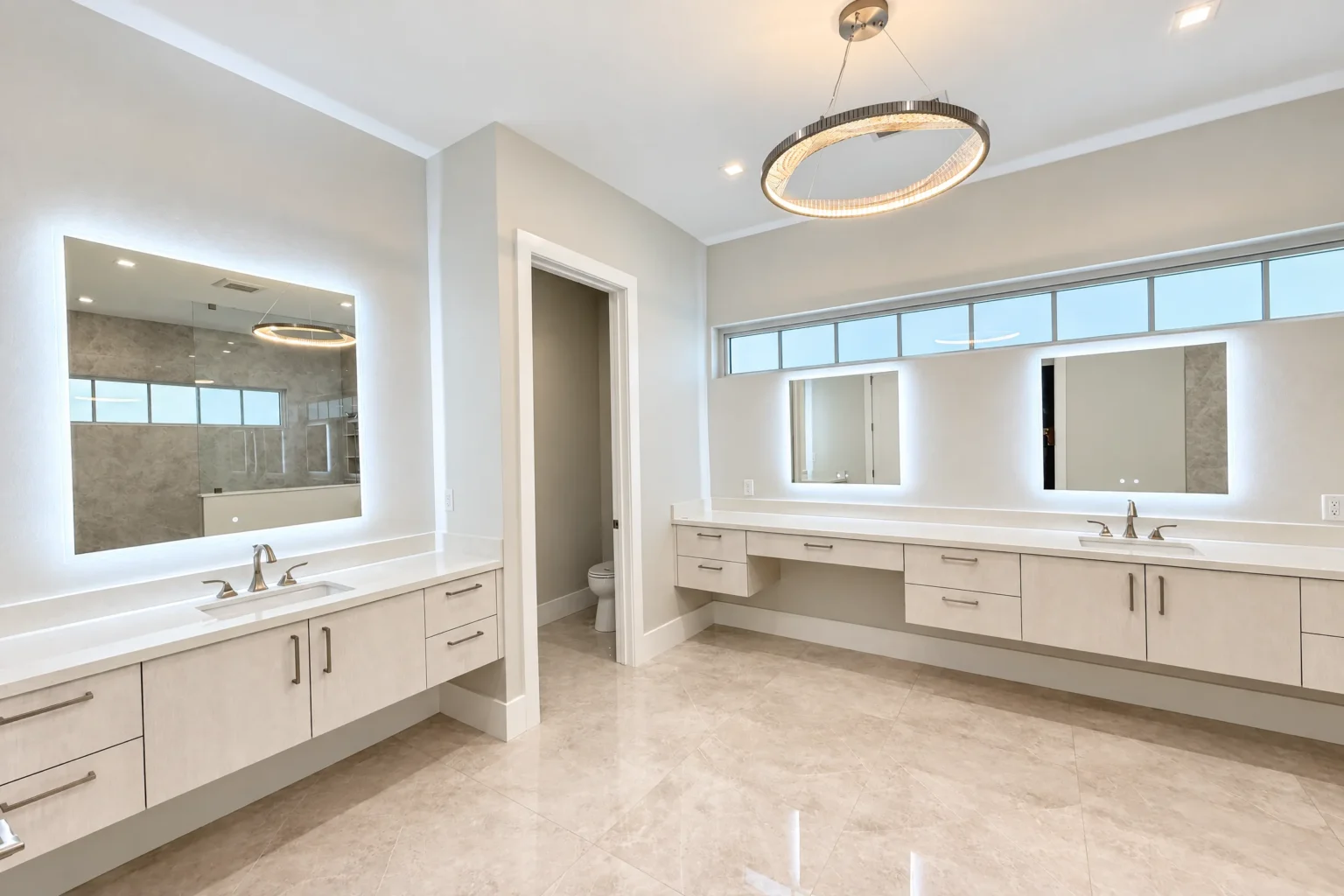 Smart LED mirror installed by ACG Glass & Metals