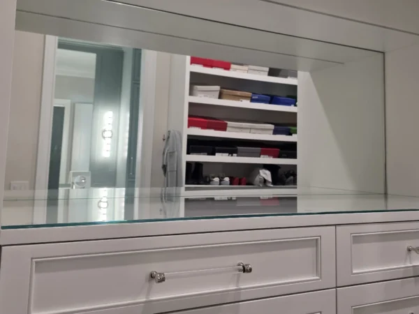 Closet Mirror and Glass Tops | Marsh Cove Residence, Palm Beach Gardens
